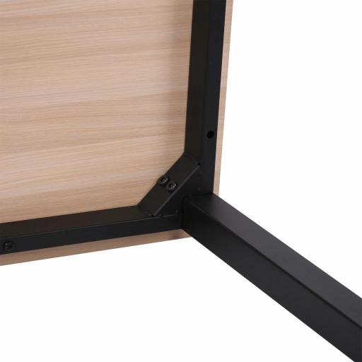 Mesa de Escritorio con Marco de Acero y Patas Ajustables Mesa de Estudio para Oficina Hogar 120x60x76 cm Negro y Natural [5]