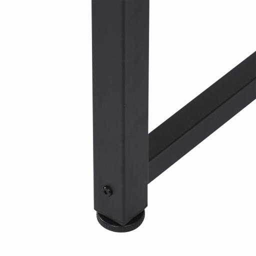 Mesa de Escritorio con Marco de Acero y Patas Ajustables Mesa de Estudio para Oficina Hogar 120x60x76 cm Negro y Natural [6]
