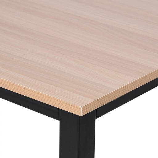Mesa de Escritorio con Marco de Acero y Patas Ajustables Mesa de Estudio para Oficina Hogar 120x60x76 cm Negro y Natural [7]