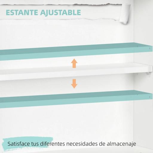 Escritorio Plegable de Pared Moderno Mesa Flotante Multifuncional con Estantes de Almacenamiento 64x20x60 cm Blanco [2]