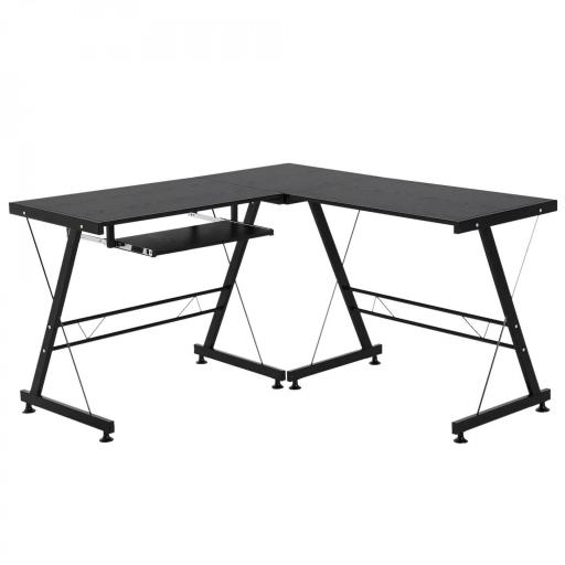 Mesa de Ordenador PC Escritorio para Oficina Hogar 2 Tipos Mesa Esquinera Forma L 130x130x73,5 cm Escritorio Recta Marco Acero [8]