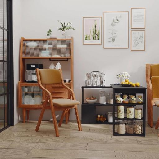 Escritorio en L con Estantería Mesa de Escritorio con Estantes para Oficina Estudio 120x110x74,5 cm Negro [4]