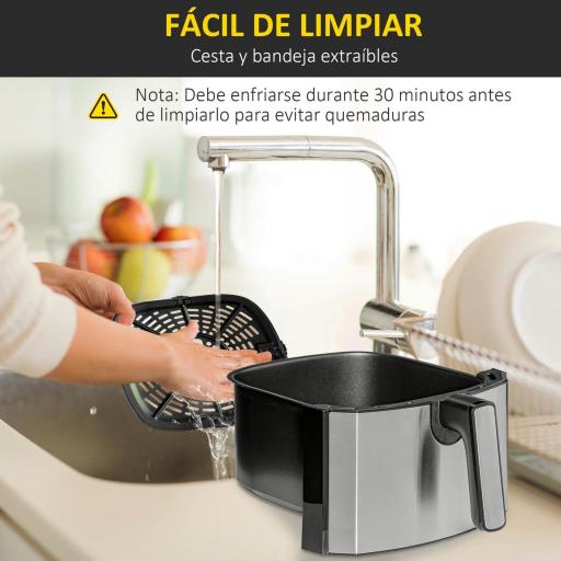 Freidora sin Aceite 6,5L 1700W Freidora de Aire Caliente con 8 Programas Pantalla LED Táctil Temperatura Ajustable Temporizador y Cesta Antiadherente 36,5x29x33,8 cm Negro [6]