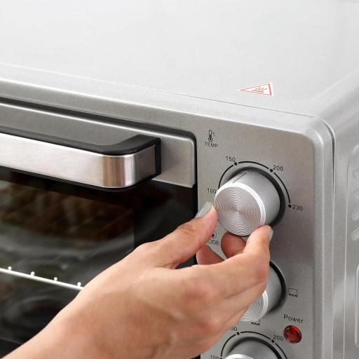 Horno Eléctrico de Sobremesa 32L 1600W con 3 Modos de Calor Temporizador y Temperatura Regulable 52,2x38,1x33,5 cm Plata [6]