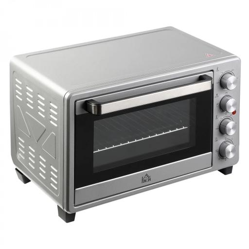 Horno Eléctrico de Sobremesa 32L 1600W con 3 Modos de Calor Temporizador y Temperatura Regulable 52,2x38,1x33,5 cm Plata [8]