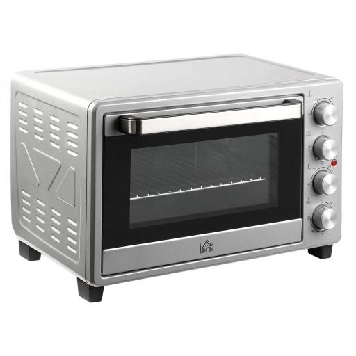 Horno Eléctrico de Sobremesa 32L 1600W con 3 Modos de Calor Temporizador y Temperatura Regulable 52,2x38,1x33,5 cm Plata [9]