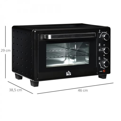 Horno Sobremesa de 21L 1400W Mini Horno Eléctrico Temporizador hasta 60min y Temperatura Regulable hasta 230℃ Negro [1]
