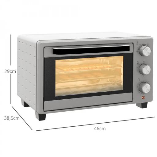Horno Sobremesa de 21L 1400W Mini Horno Eléctrico Temporizador hasta 60min y Temperatura Regulable hasta 230℃ Plateado [1]