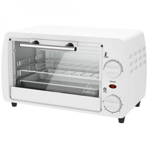 Horno Eléctrico Sobremesa 10L 750W Horno Eléctrico Pequeño Temperatura 230 ℃ y Temporizador 36,5x26x22 cm Blanco [8]