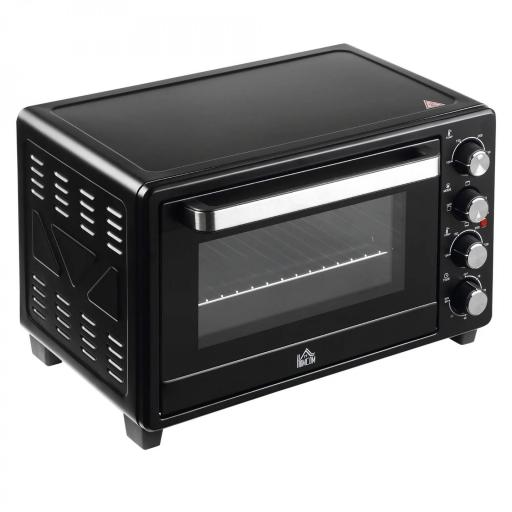 Horno Eléctrico de Sobremesa 32L 1600W con 3 Modos de Calor Temporizador y Temperatura Regulable 52,2x38,1x33,5 cm Negro [9]