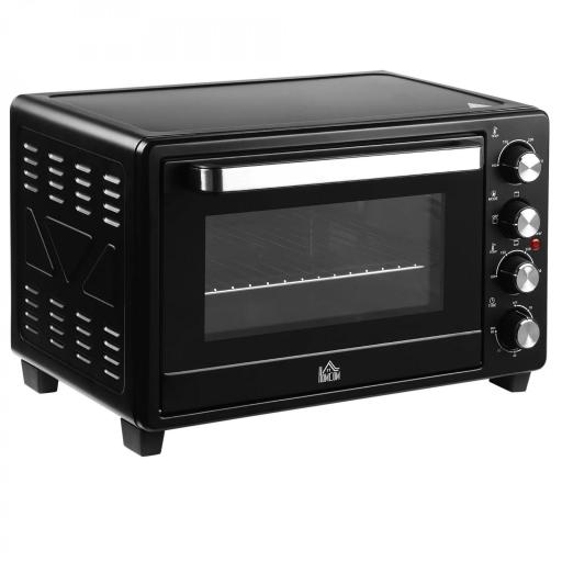 Horno Eléctrico de Sobremesa 32L 1600W con 3 Modos de Calor Temporizador y Temperatura Regulable 52,2x38,1x33,5 cm Negro [8]