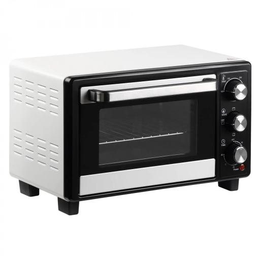 Horno Portátil 16L 1400W con 3 Modos de Calor Temporizador Bandeja de Horneado y Rejilla 44x32x28,1 cm Blanco y Negro [9]
