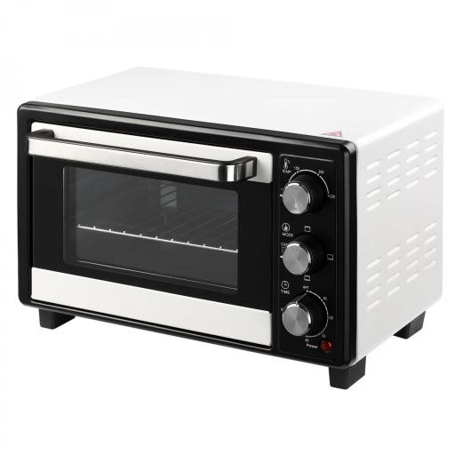 Horno Portátil 16L 1400W con 3 Modos de Calor Temporizador Bandeja de Horneado y Rejilla 44x32x28,1 cm Blanco y Negro [8]