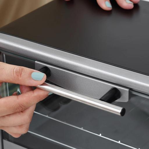 Horno Eléctrico Sobremesa 10 Litros 750W Horno Eléctrico Pequeño con Temperatura hasta 230 ℃ Temporizador 60 Minutos Bandeja y Rejilla 36,5x26x22 cm Plata [6]