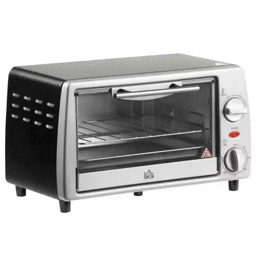 Horno Eléctrico Sobremesa 10 Litros 750W Horno Eléctrico Pequeño con Temperatura hasta 230 ℃ Temporizador 60 Minutos Bandeja y Rejilla 36,5x26x22 cm Plata [8]