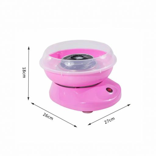Máquina de Algodón de Azúcar de Uso doméstico de Polipropileno Acero Inox. y Aluminio 450W-550W 27x26x18 cm Rosa [1]