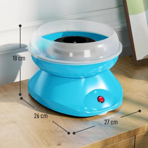 Máquina de Algodón de Azúcar en Casa de Polipropileno Acero Inox. y Aluminio 450W-550W para Fiestas 27x26x18 cm Azul [1]