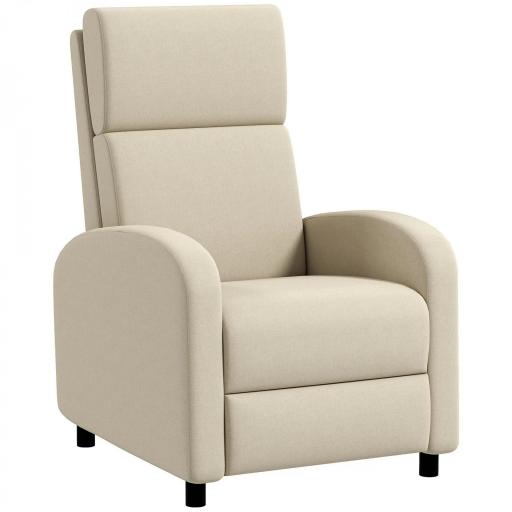 Sillón Relax Reclinable hasta 160° Sofá Reclinable Moderno con Reposapiés Soporta hasta 120 kg 64x86x102 cm Gris [8]