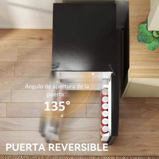 Mini Nevera Silenciosa 88 L Clase E Bajo Encimera Temperatura Regulable 5 Niveles Puerta Reversible Luz Interior Negro [4]