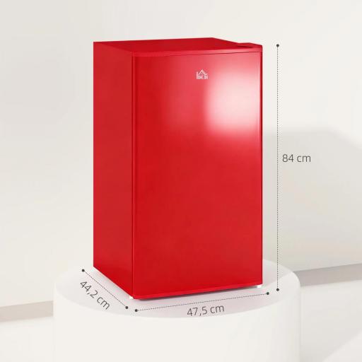 Nevera Pequeña con Congelador 91L Silenciosa Puerta Reversible Temperatura Regulable y Estantes Ajustables Rojo [1]