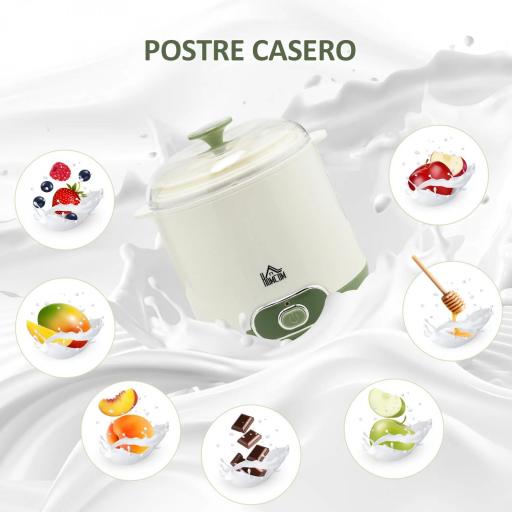 Yogurtera para Hacer Yogur Griego 20 W 1,5L con Filtro Indicador de Encendido y Tecnología PTC 19,5x17,5x21,4 cm Blanco [4]