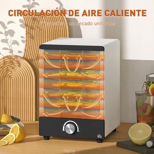 Deshidratador de Alimentos 350W con 7 Bandejas Temperatura Ajustable 40-70 ℃ para Frutas Golosinas para Mascotas Blanco [4]