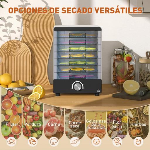 Deshidratador de Alimentos 350W con 7 Bandejas Temperatura Ajustable 40-70 ℃ para Frutas Golosinas para Mascotas Blanco [5]