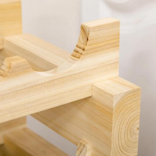 Botellero de Madera de 6 Niveles 72 Botellas Botellero Vertical Carga 100 kg para Cocina Bar 114x28x85 cm Madera Natural [6]