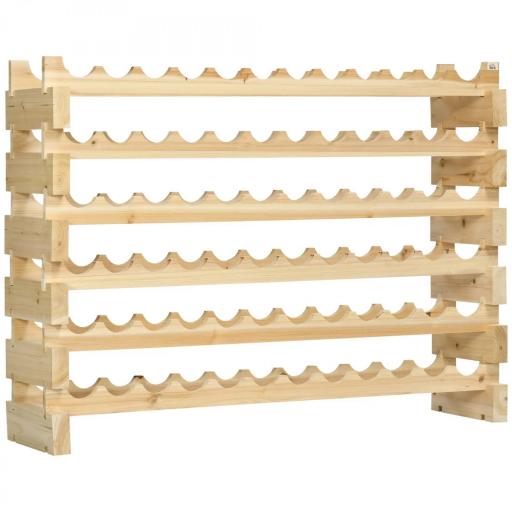 Botellero de Madera de 6 Niveles 72 Botellas Botellero Vertical Carga 100 kg para Cocina Bar 114x28x85 cm Madera Natural [8]