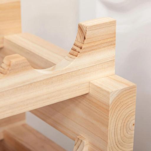 Botellero de Madera de 8 Niveles 96 Botellas Carga 100 kg para Cocina Bar 114x28x113,5 cm Madera Natural [7]