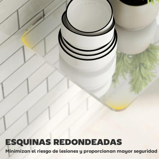 Juego de 2 Mesas Plegables de Pared, Escritorios Flotantes para Cocina Comedor, 80x40x16,5cm 60x30x11,5cm Blanco Brillo [3]