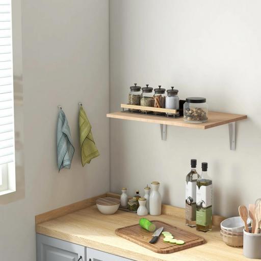 Mesa Plegable de Pared Mesa Abatible de Pared de Madera Ahorra Espacio para Cocina Comedor Dormitorio 60x40x20cm Natural