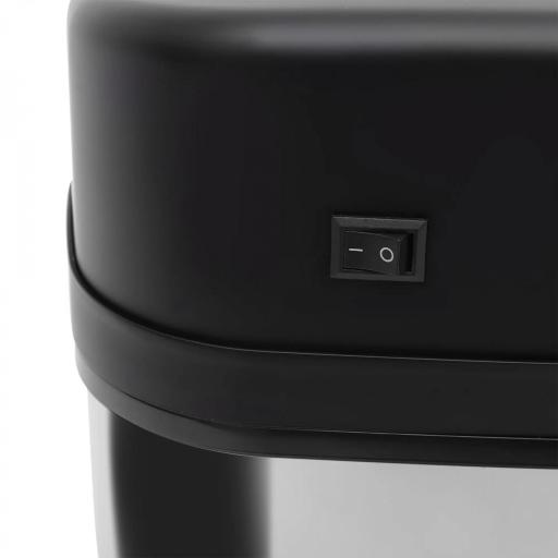 Papelera de Cocina 20L con Sensor Infrarrojo Apertura Automática y Cubo Interior Extraíble 33x25x42,5 cm Plata y Negro [6]