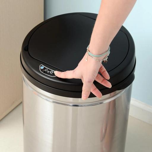 Contenedor Papelera Cubo Basura 30L con Sensor Detector Movimiento automático Acero Inoxidable [4]