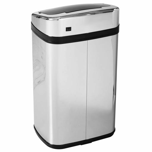 Papelera 30L Cubo de Basura con Sensor Detector de Movimiento Automático de Acero Inoxidable 33x25x58 cm Plata y Negro [6]