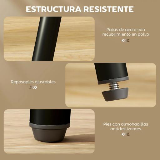 Juego de 2 Altos de Cocina con Respaldo de Ratán Asiento de PU Marco de Acero y Reposapiés Beige [4]