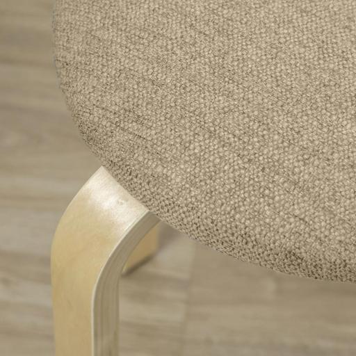 Juego de 4 Taburetes Redondos de Madera Apilables con Asiento Acolchado para Cocina Comedor Dormitorio Caqui [7]