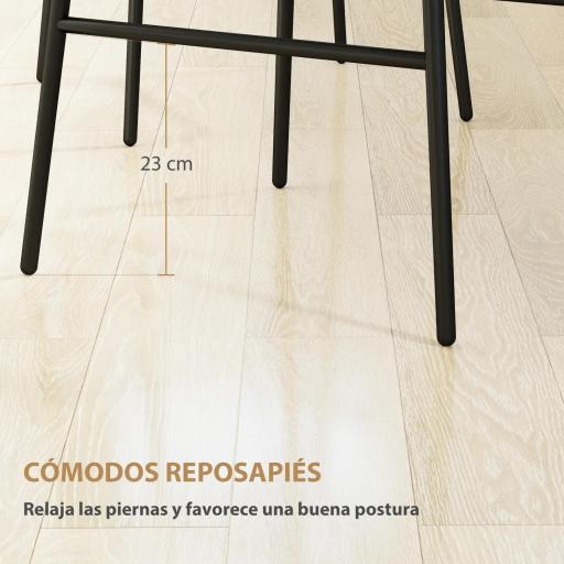 Conjunto de 2 Taburetes Altos de Cocina Taburetes de Bar con Respaldo y Asiento de Ratán para Bar Cocina Comedor Marrón [3]
