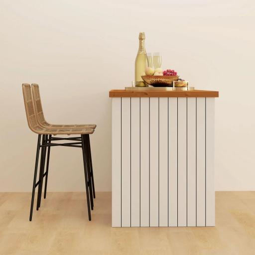 Conjunto de 2 Taburetes Altos de Cocina Taburetes de Bar con Respaldo y Asiento de Ratán para Bar Cocina Comedor Marrón [5]