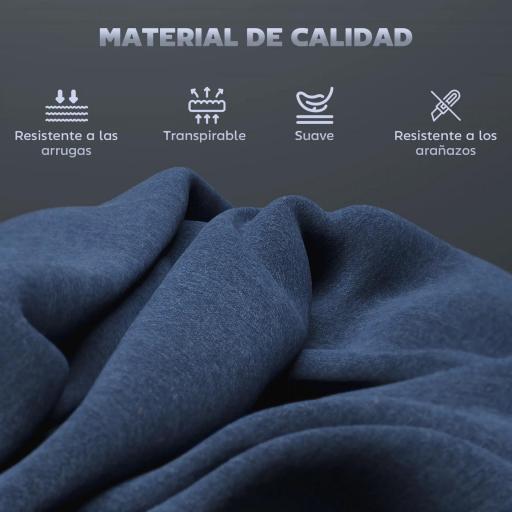 Set de 2 Taburetes Altos con Tapizado Aterciopelado y Patas de Acero para Cocina Comedor Barra 41x52x97 cm Azul [4]