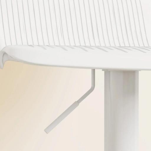 Conjunto de 2 Taburetes Altos de Cocina Giratorios con Respaldo y Altura Ajustable Carga 120 kg para Bar Salón Blanco [3]