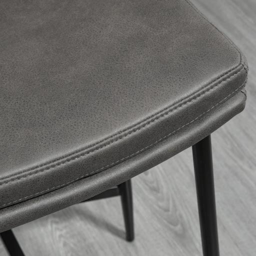 Conjunto de 2 Taburetes Altos de Cocina con Estructura de Acero Estilo Industrial Carga 120 kg para Comedor Bar Gris [6]