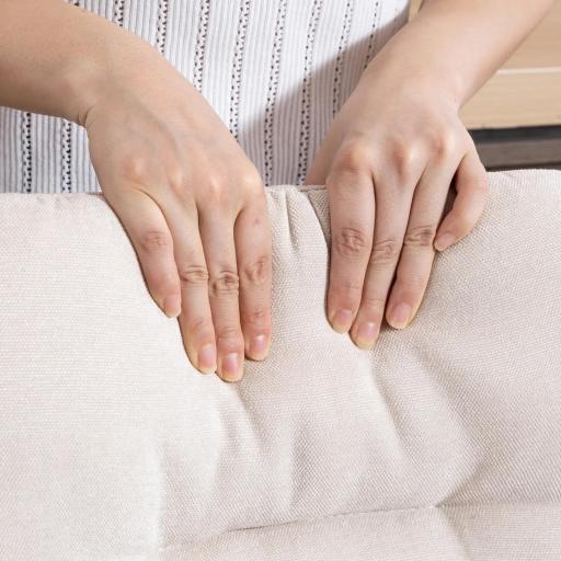 Juego de 2 Taburetes Altos de Cocina Giratorios Tapizados de Lino con Altura Ajustable Respaldo y Reposapiés Beige [7]