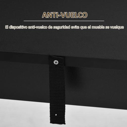 Mesa Alta de Bar, Mesa de Cocina con 3 Estantes Laterales, Estilo Moderno, para Comedor, Salón, 112x57x106 cm, Negro [4]