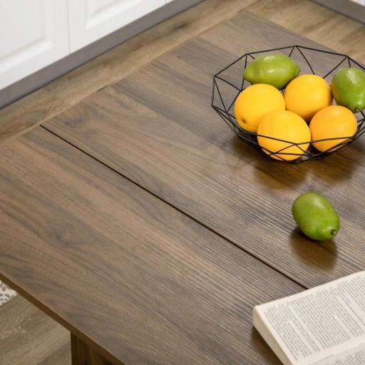 Mesa de Bar Extensible con 3 Estantes de Almacenamiento y Marco de Metal para Cocina Comedor 120x76x91,4cm Marrón [6]