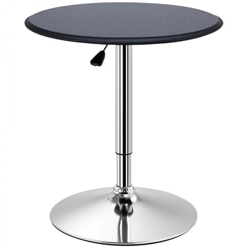 Mesa de Bar con Altura Ajustable Giratoria 360° con Base Redonda Mesa Alta Moderna para Cocina Ø63x67-93 cm Negro [9]