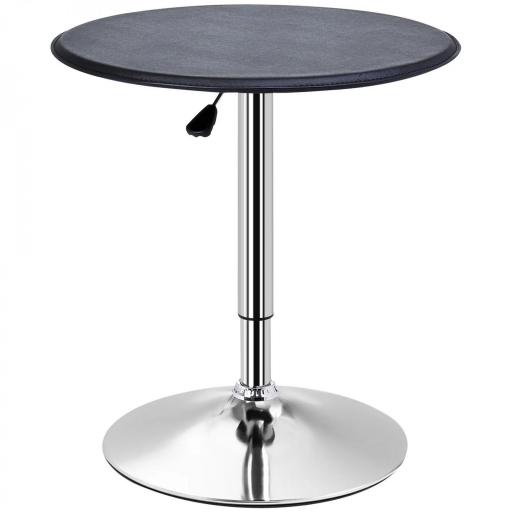 Mesa de Bar con Altura Ajustable Giratoria 360° con Base Redonda Mesa Alta Moderna para Cocina Ø63x67-93 cm Negro [11]