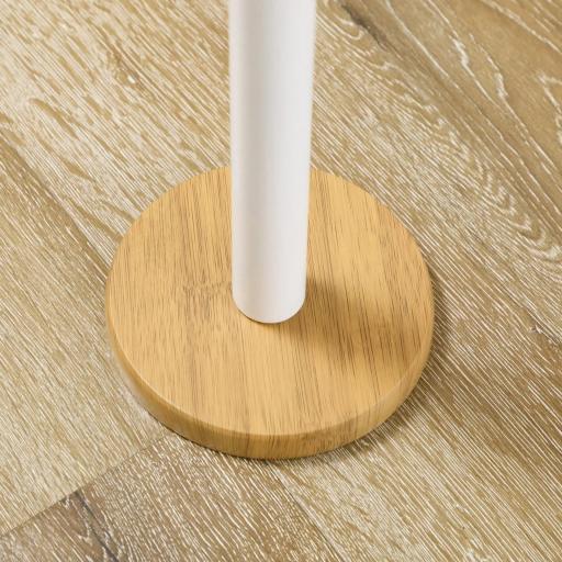 Set de Mesa de Bar de 119x38,5x88,5 cm con Cesta Extraíble y Botellero y 2 Taburetes de 29x29x55 cm Blanco [7]