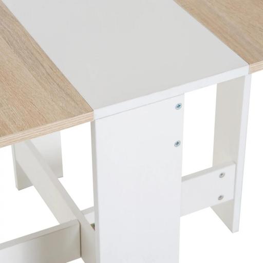Mesa Plegable de Comedor Mesa Auxiliar de Cocina con Alas Abatibles Ahorra Espacio Diseño Moderno 103x76x73,5cm Madera [6]