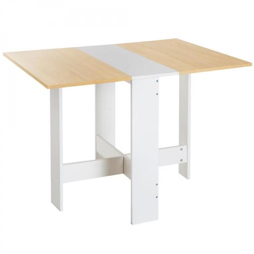 Mesa Plegable de Comedor Mesa Auxiliar de Cocina con Alas Abatibles Ahorra Espacio Diseño Moderno 103x76x73,5cm Madera [9]